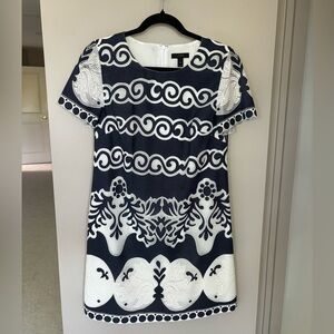 J. Crew Geometric Short Sleeve Dress, Size 8 Petite